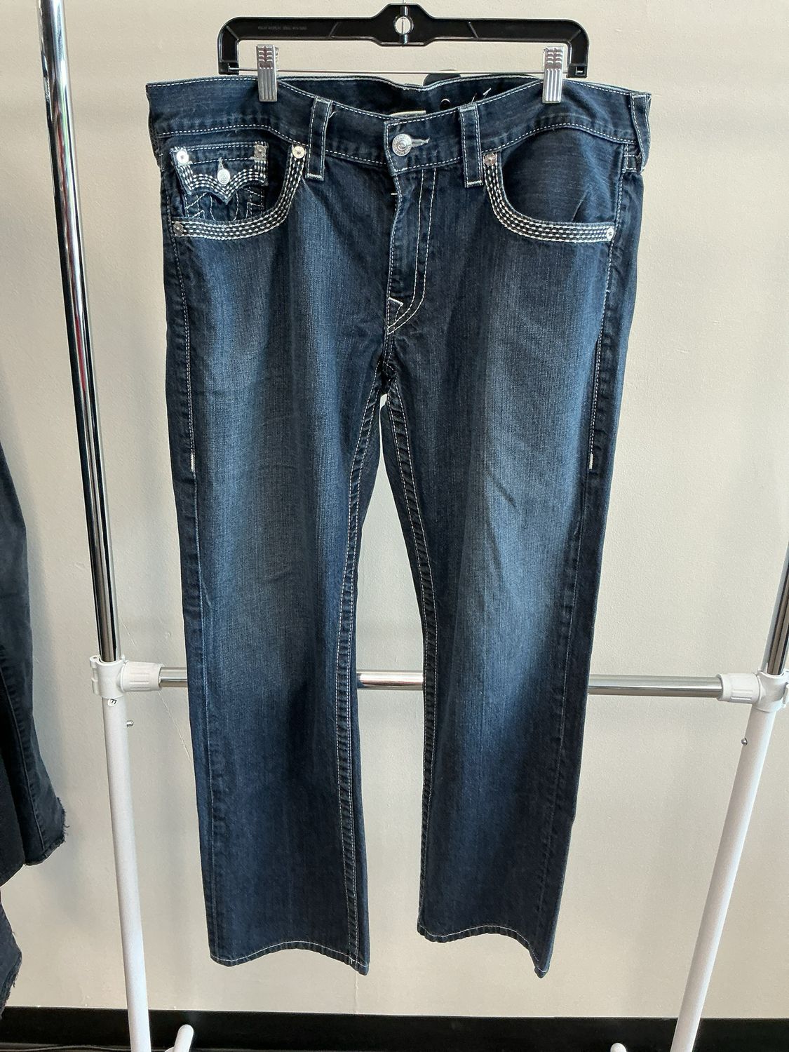 True Religion Denim White Stitches Sz 38