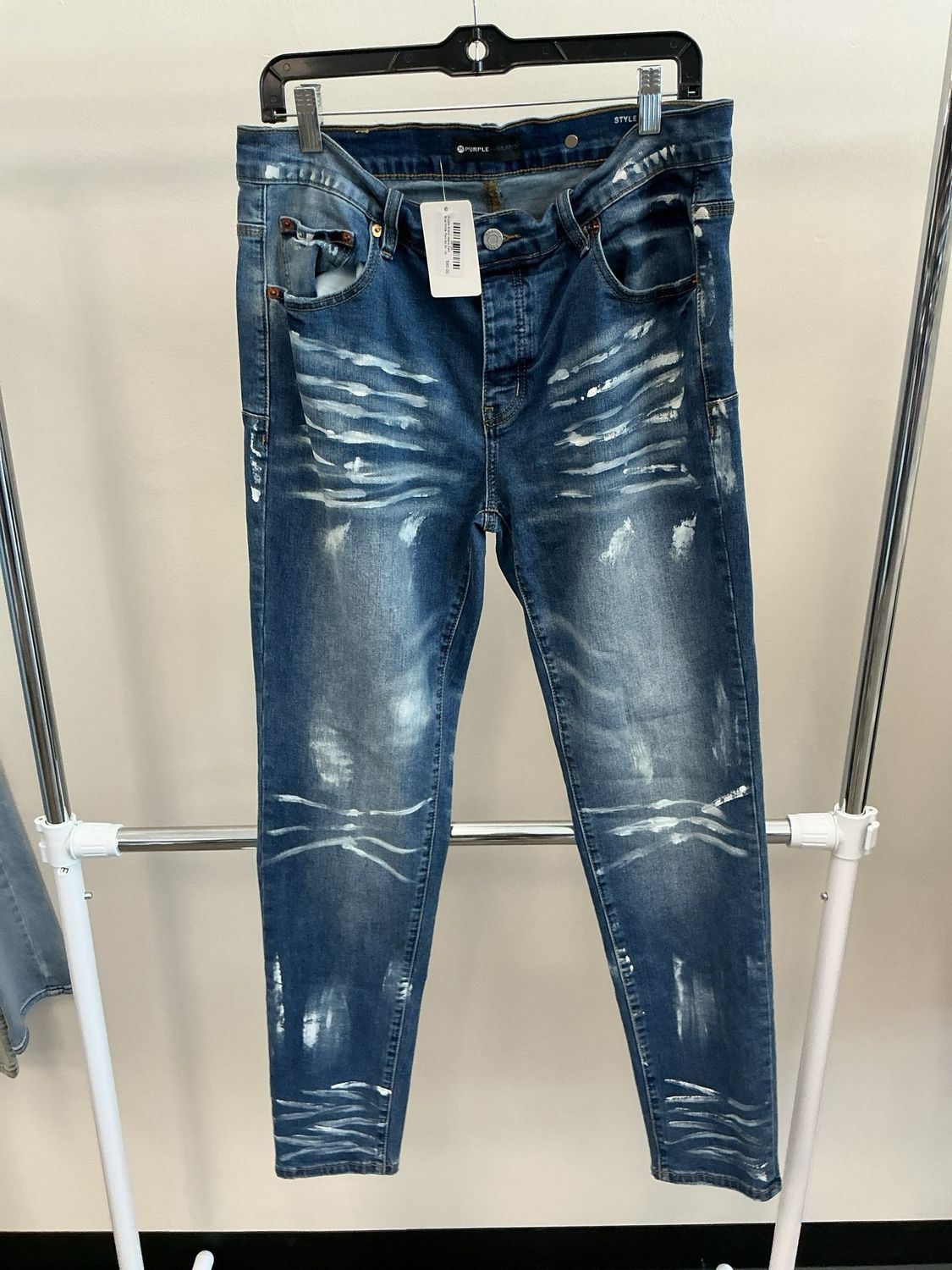 Purple Brand Jeans Dark Blue White Pant Sz 34