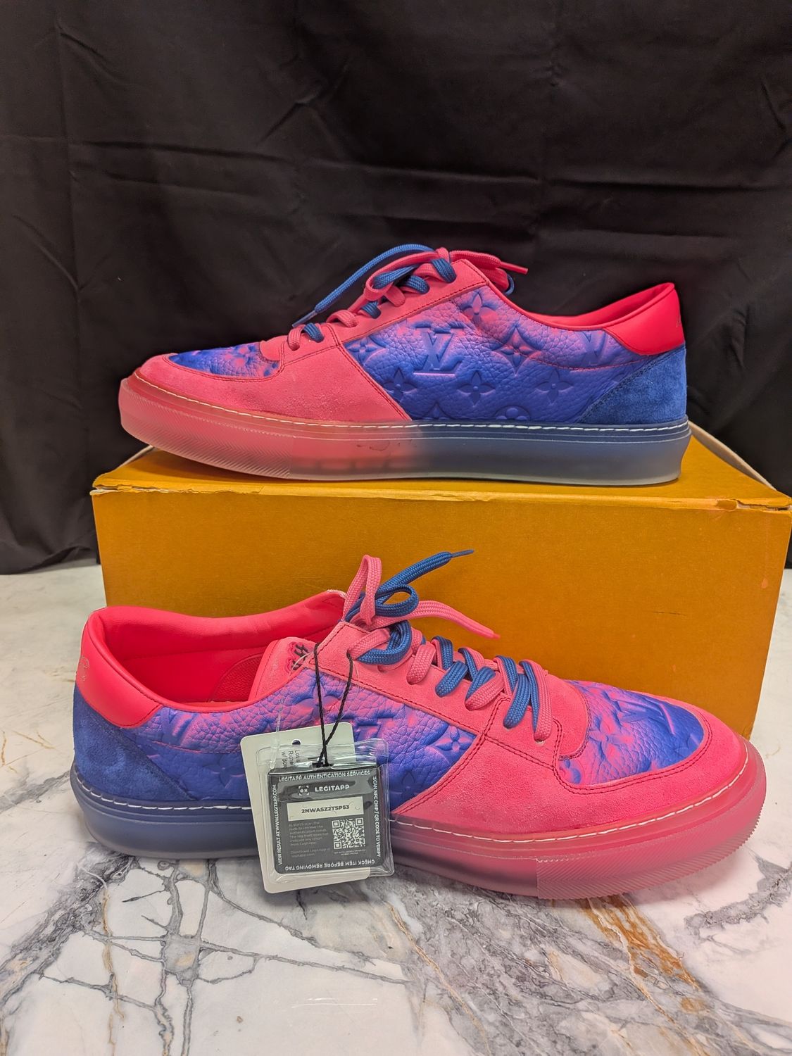 Louis Vuitton Ollie Richelieu Pink Sneakers w/ Box Sz 12