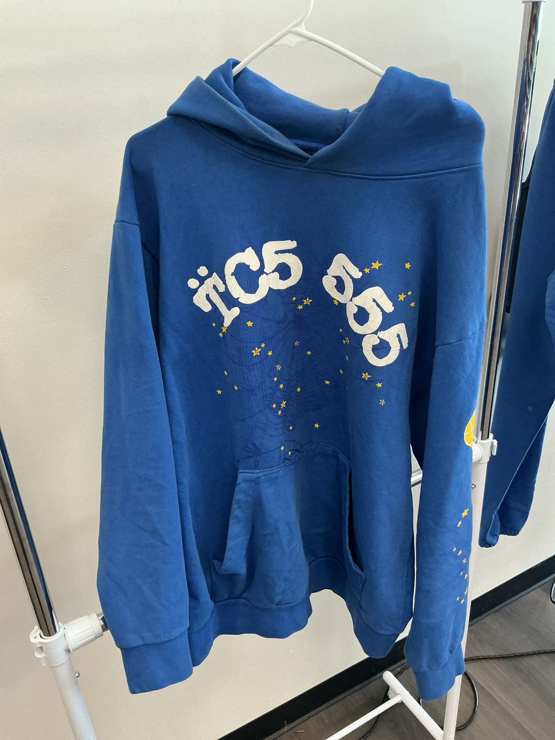Sp5der TC5 Blue Hoodie Sz L