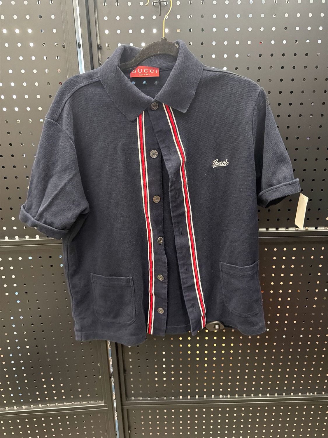 Gucci SS Button-Up Navy Sz S