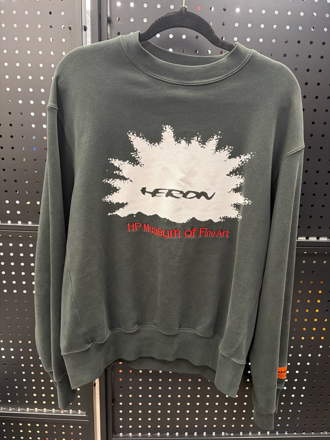 Heron Preston Museum Crewneck Sweatshirt Sz M