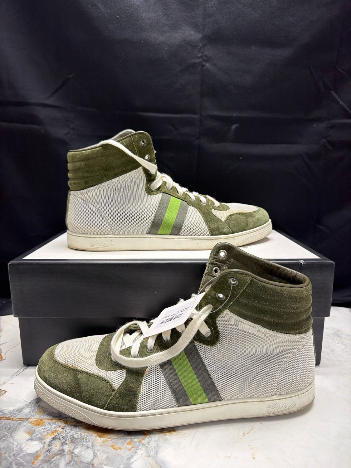Gucci Green Mid Top Mesh w/ Box Sz 9.5
