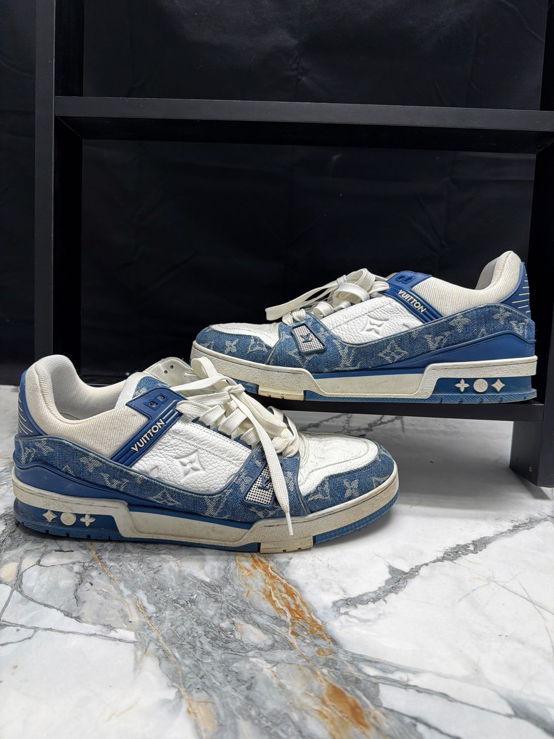 LV Trainer Blue Denim No Box Sz 10