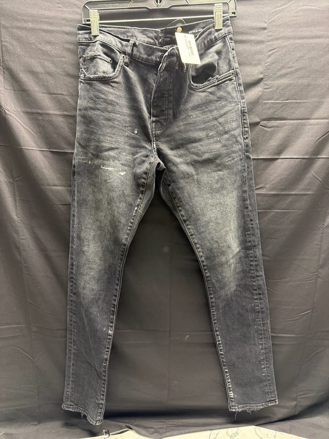 Purple Brand Jeans Black White Paint Sz 32