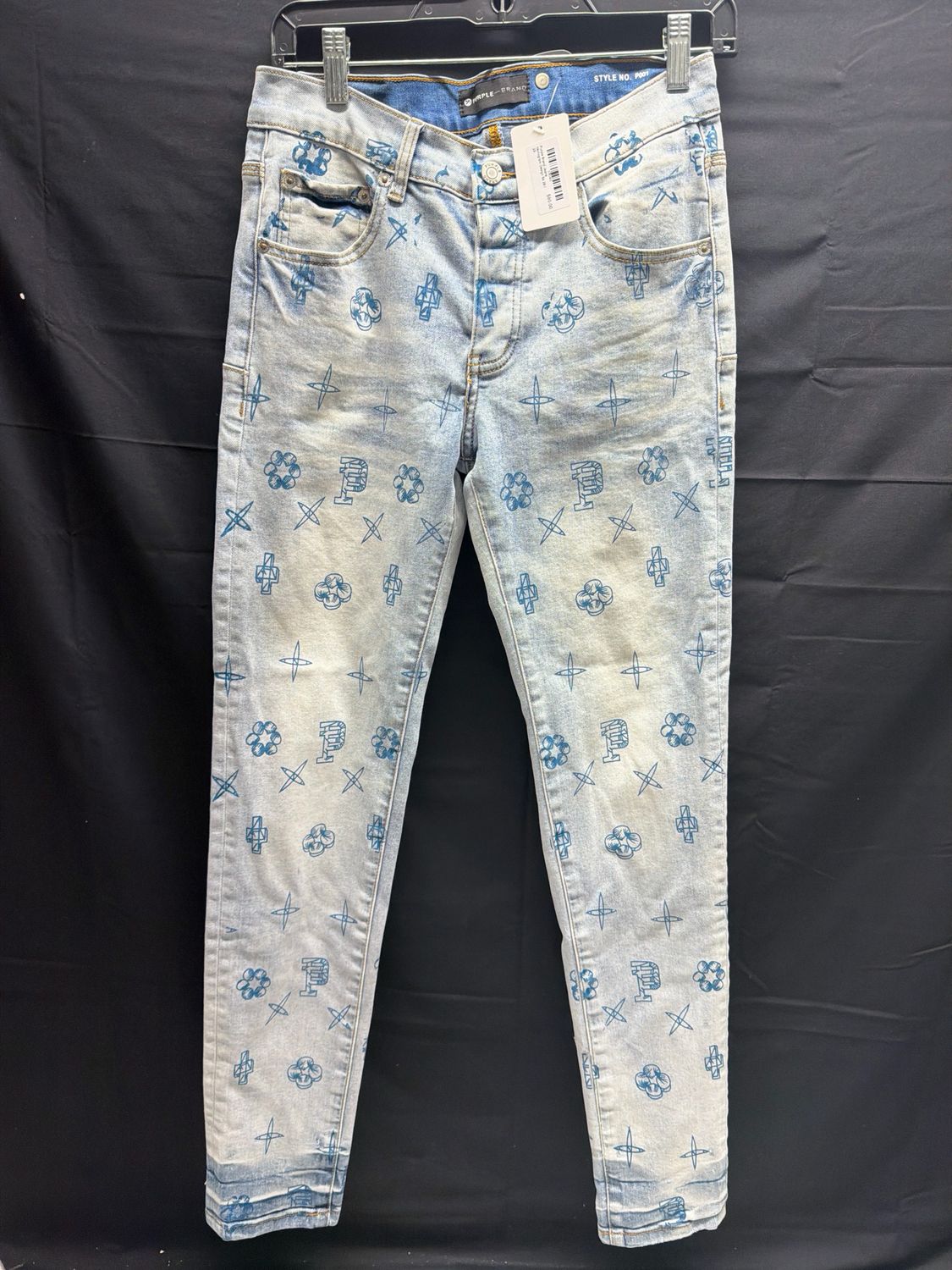 Purple Brand Jeans Monogram Design Sz 29