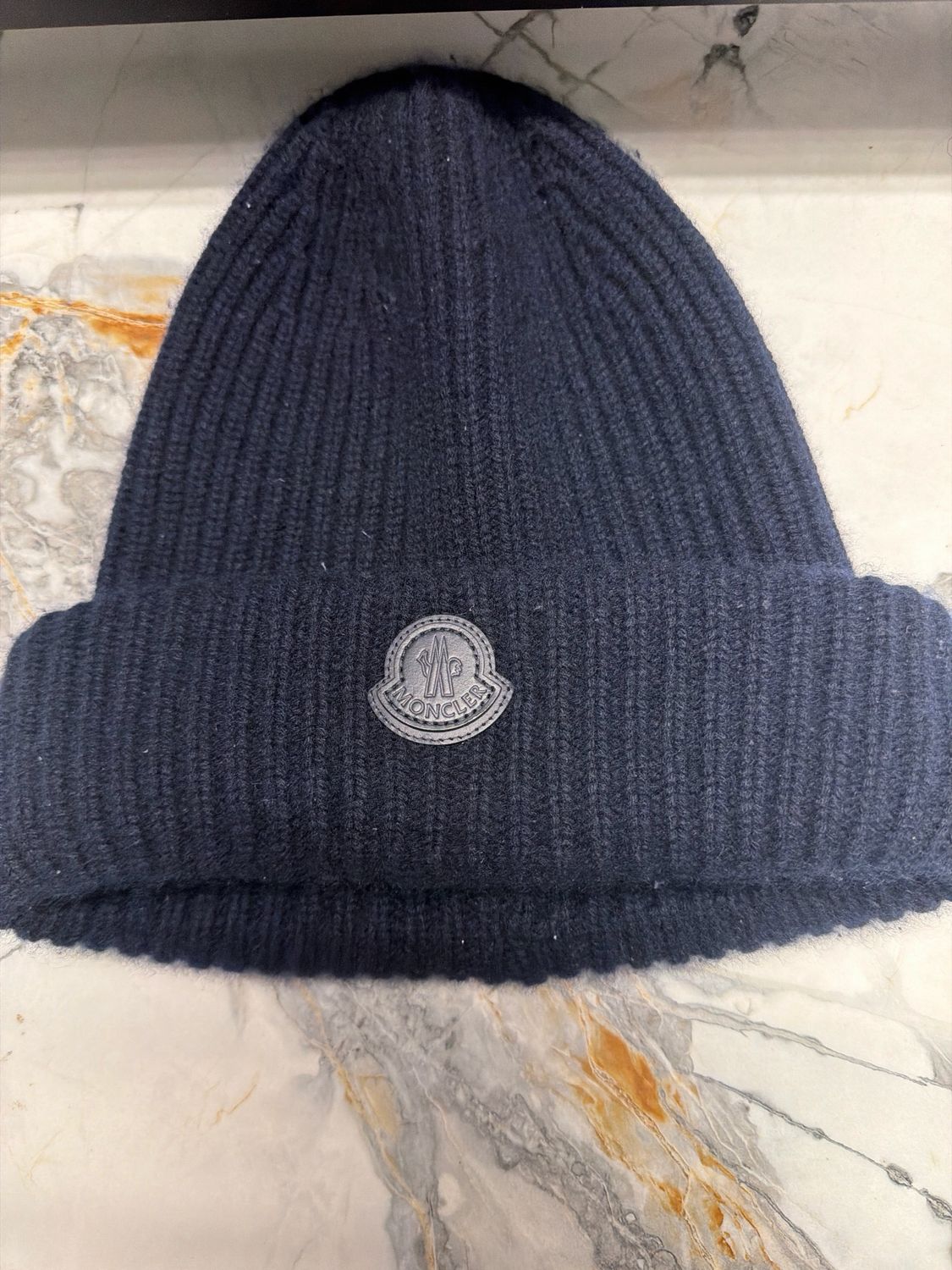 Moncler Navy Thick Beanie