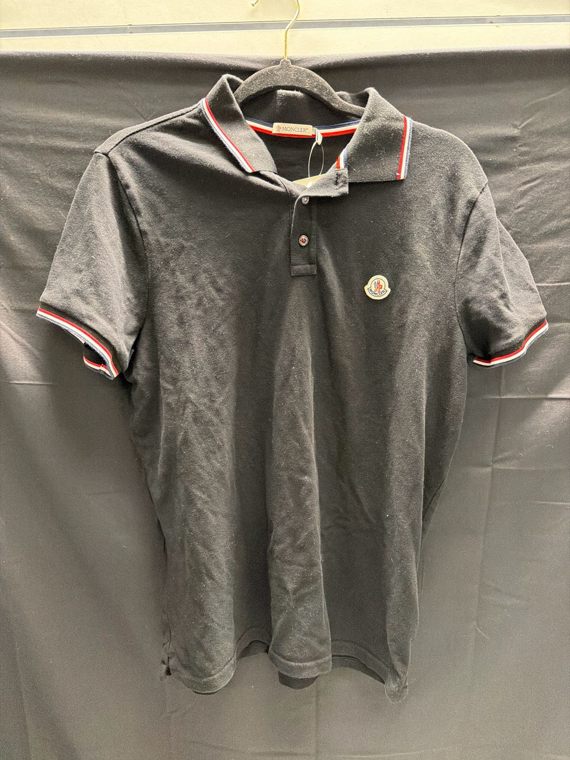 Moncler Black Polo Sz L