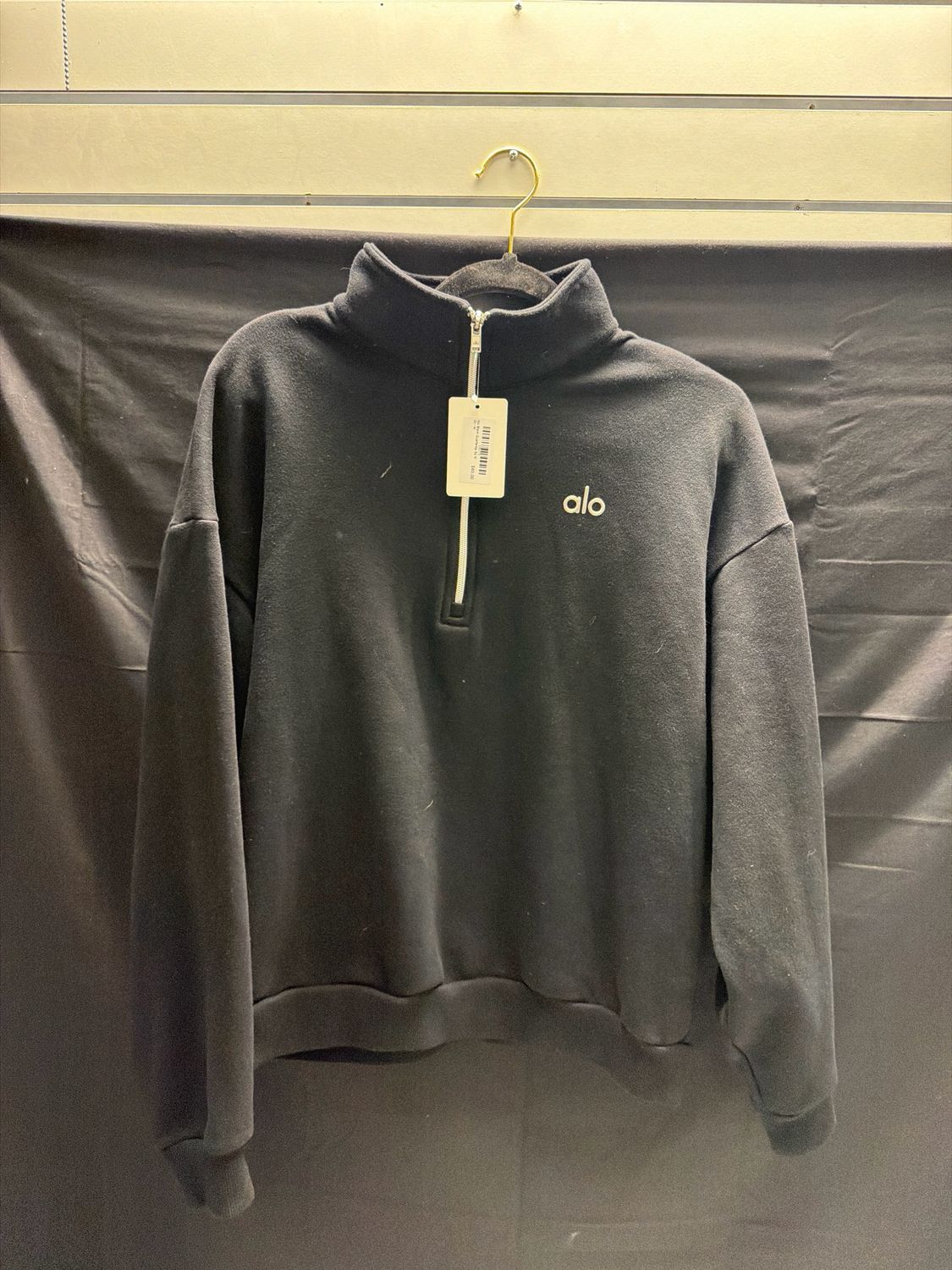 Alo Black Quarterzip Sz M (2)