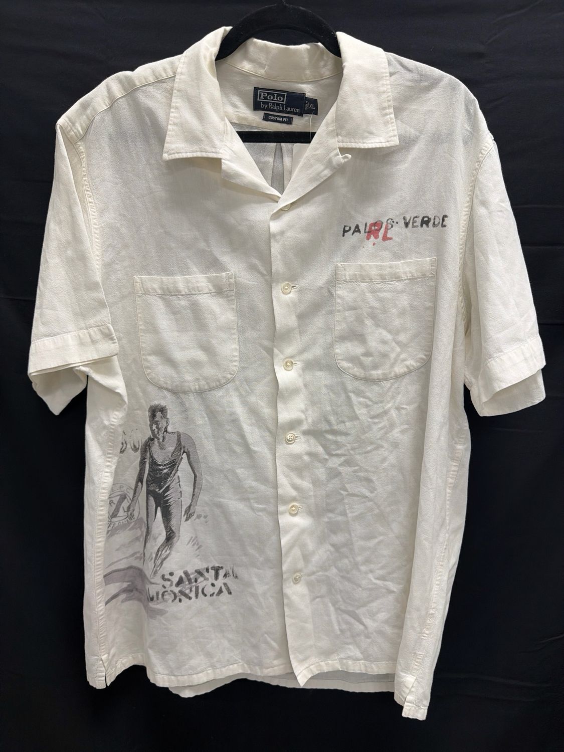 Polo White VTG Button-Up SS Sz XL