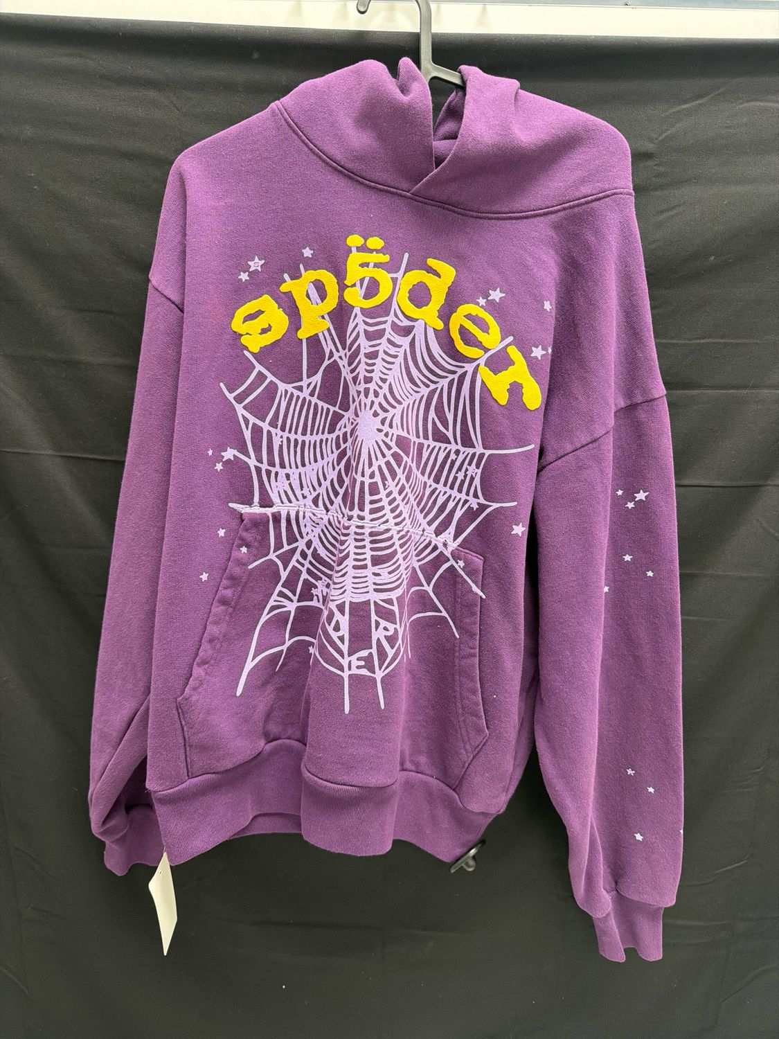 Sp5der Star OG Web V2 Purple Hoodie Sz S