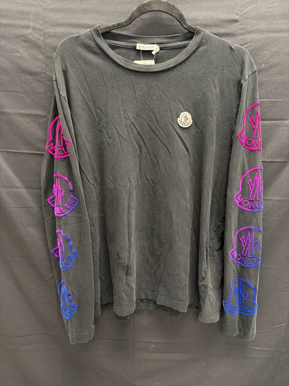 Moncler Multi Color Logo Longsleeve Sz L