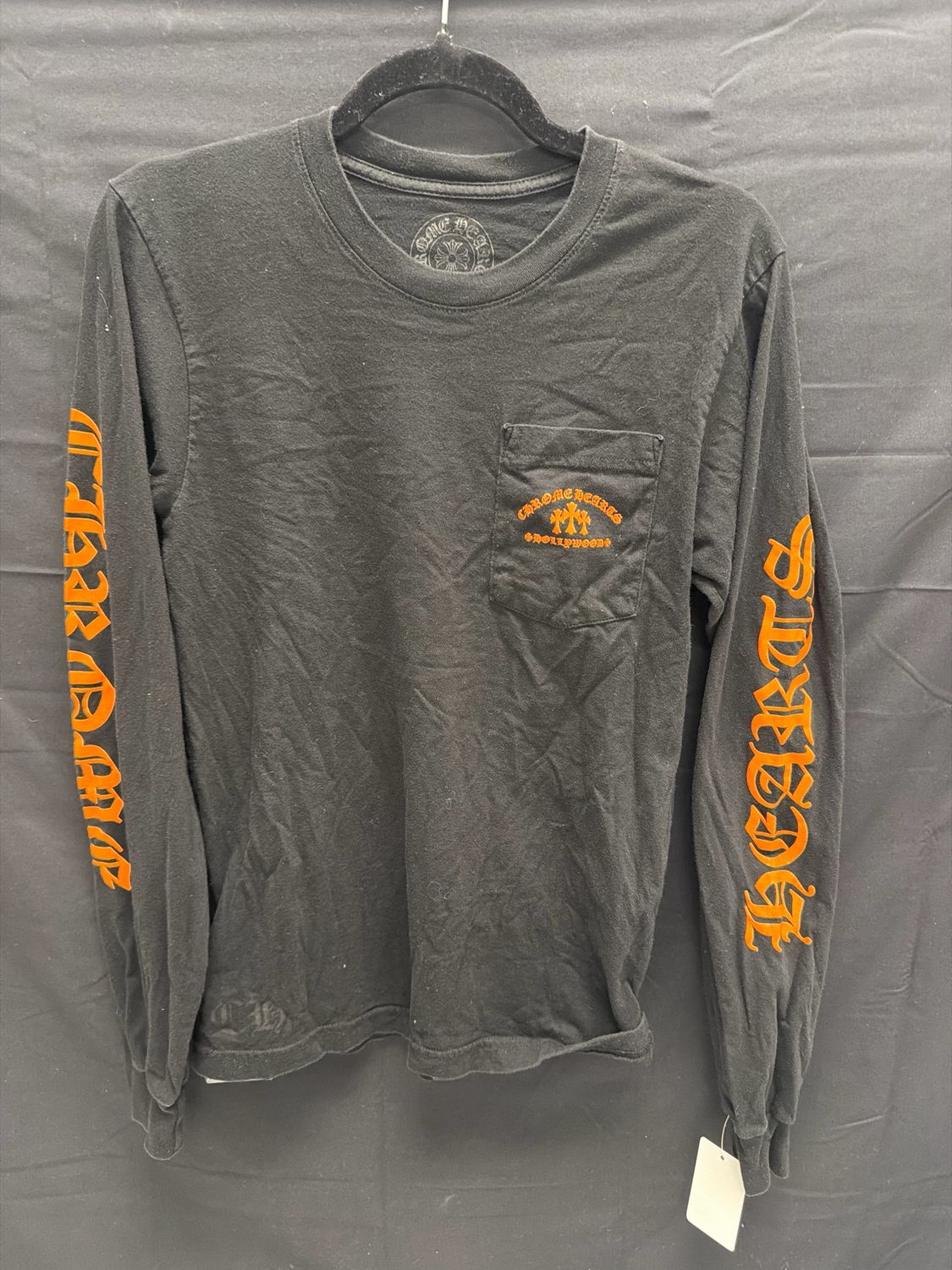 Chrome Hearts Black/Orange LS Tee Sz S