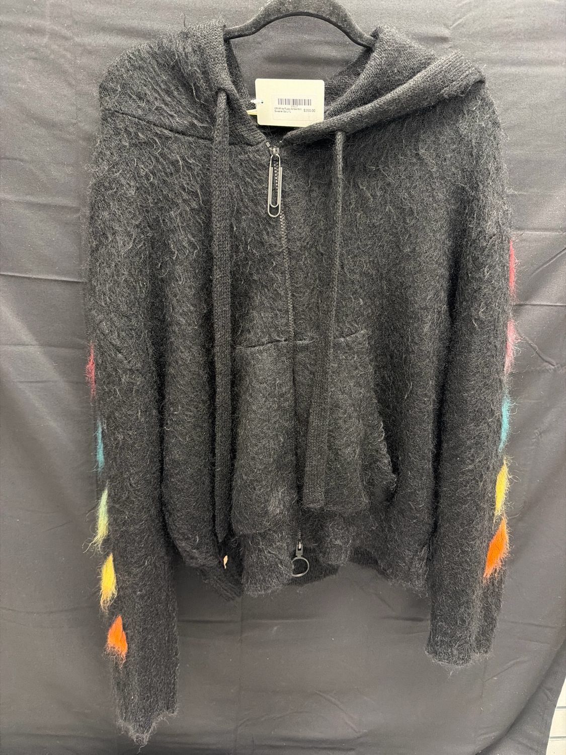 Off-White Fuzzy Arrow Knit Sweater Sz L