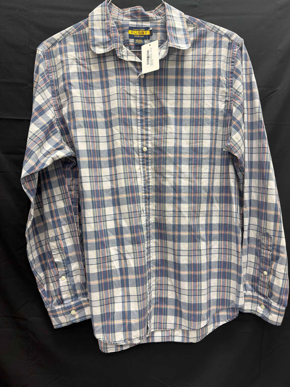 Ralph Lauren Rugby Long Sleeve Button-Up Shirt Blue Sz 2XL