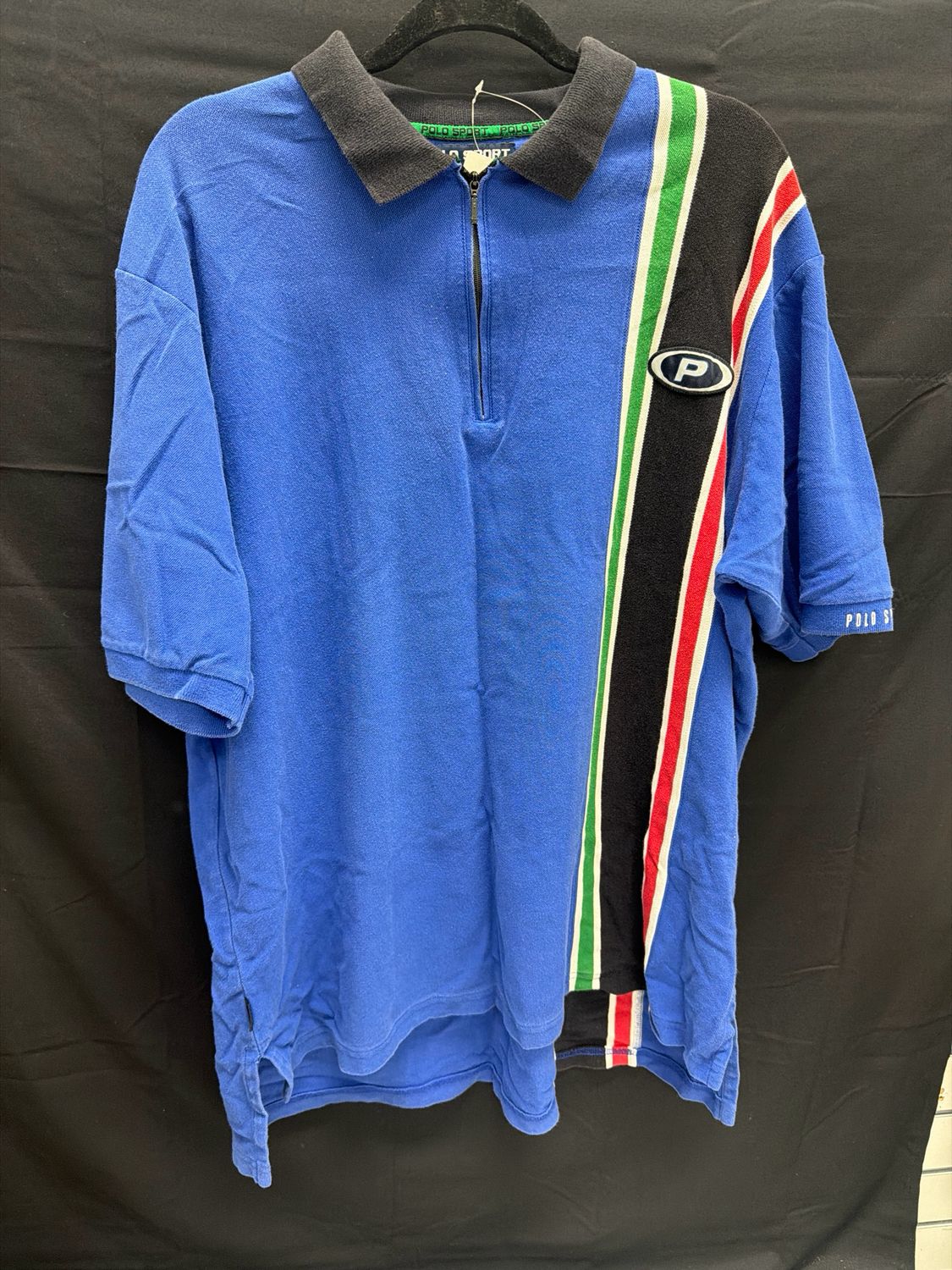 Ralph Lauren Polo Sport SS Polo Blue/Multicolor Stripe Sz 2XL