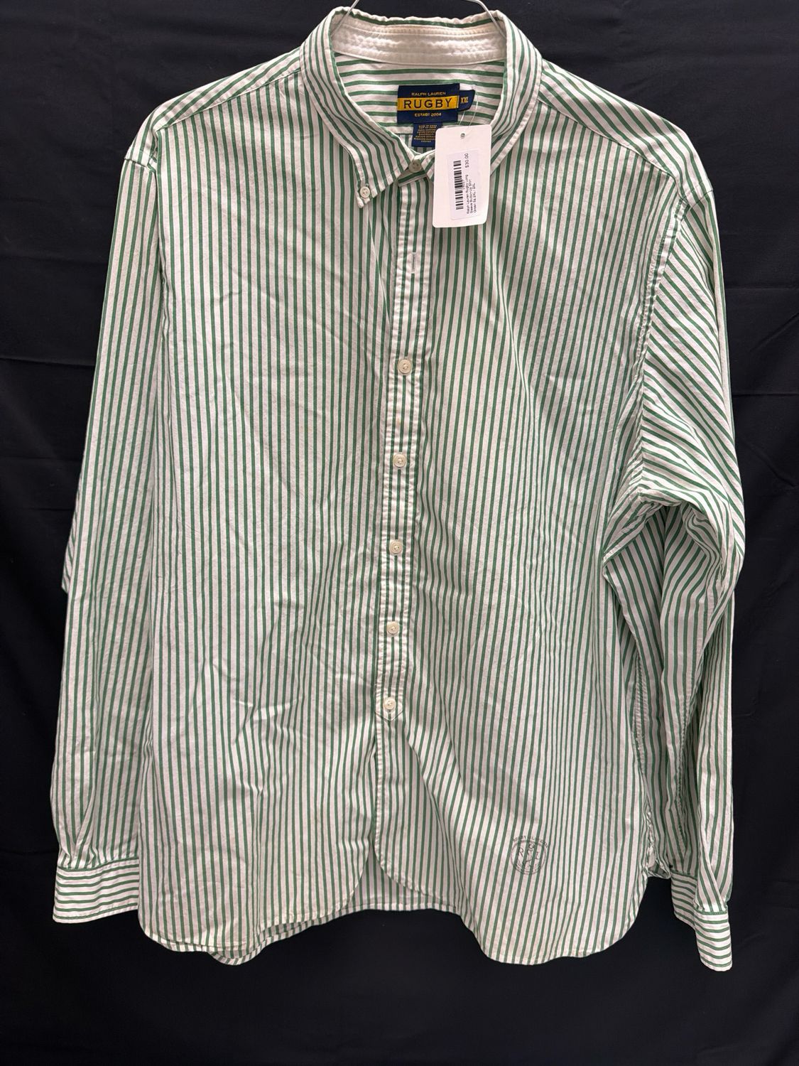 Ralph Lauren Rugby Long Sleeve Button-Up Shirt Green Sz 2XL