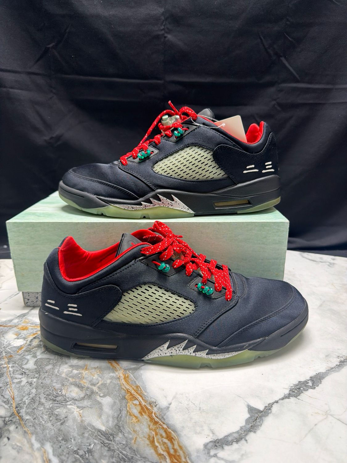 Jordan 5 Low Jade/Red w/ Box Sz 12
