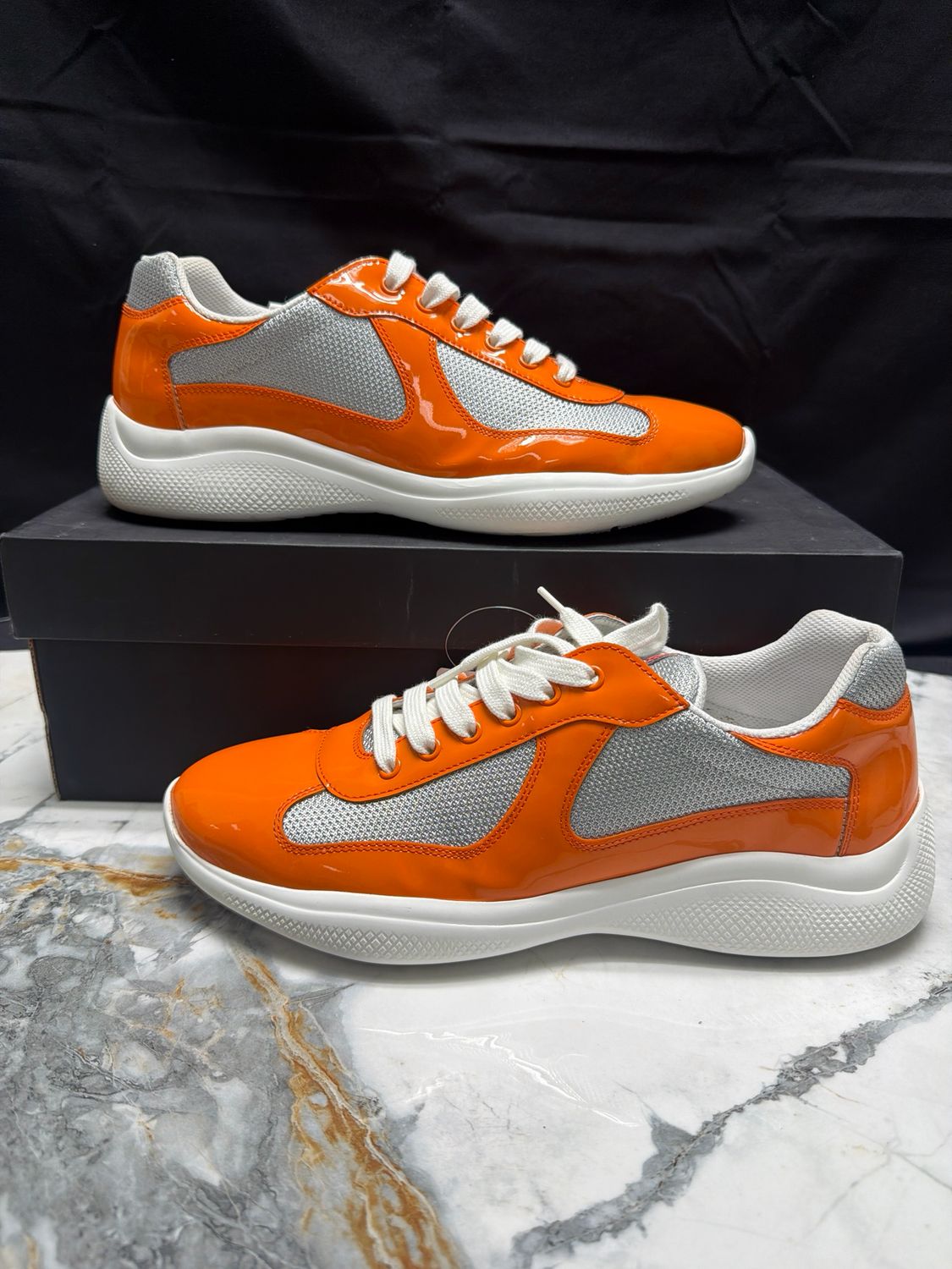 Prada America Cup Orange w/ Box Sz 10.5