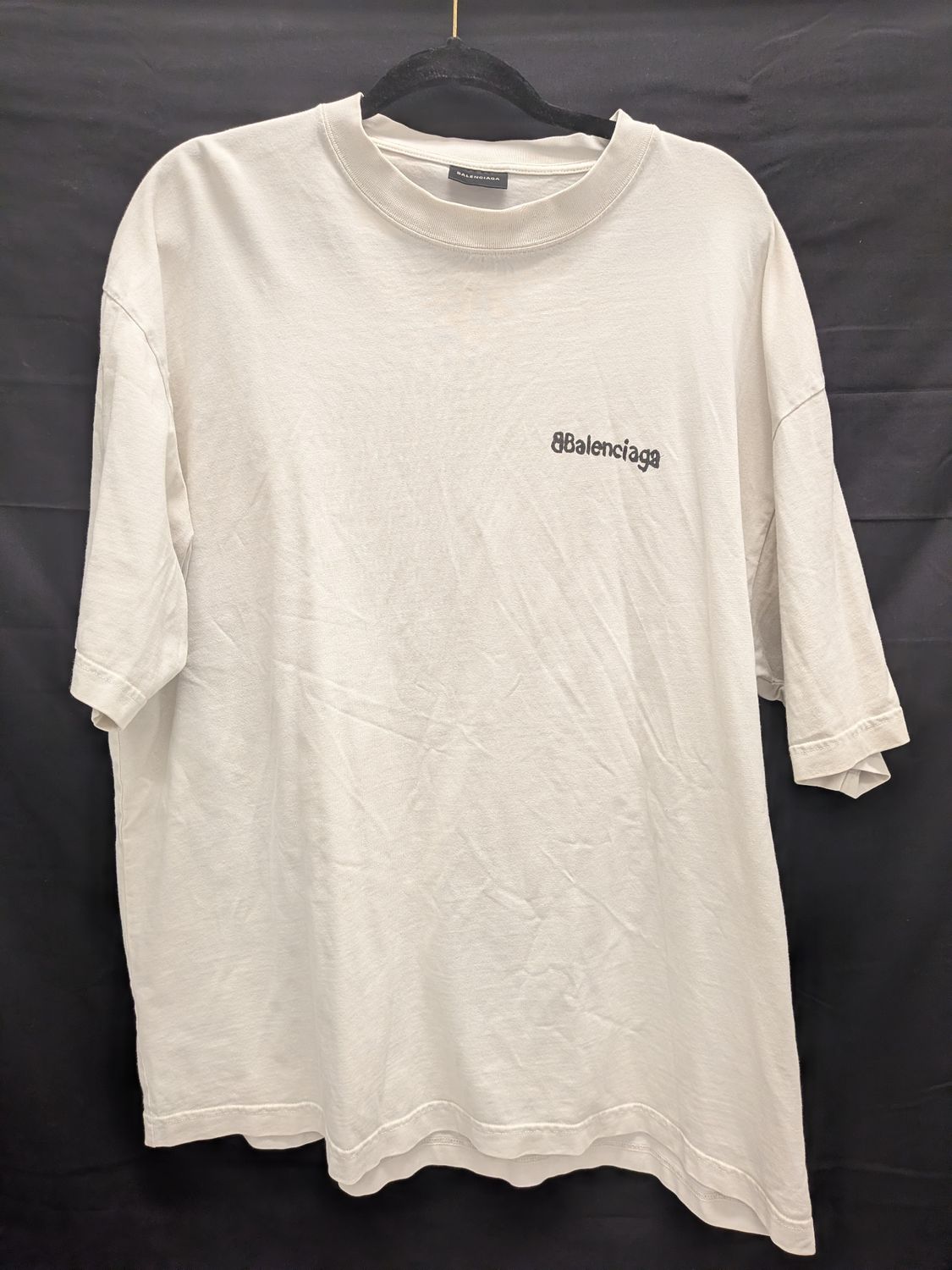 Balenciaga White BB Marker Tee Sz:2XL