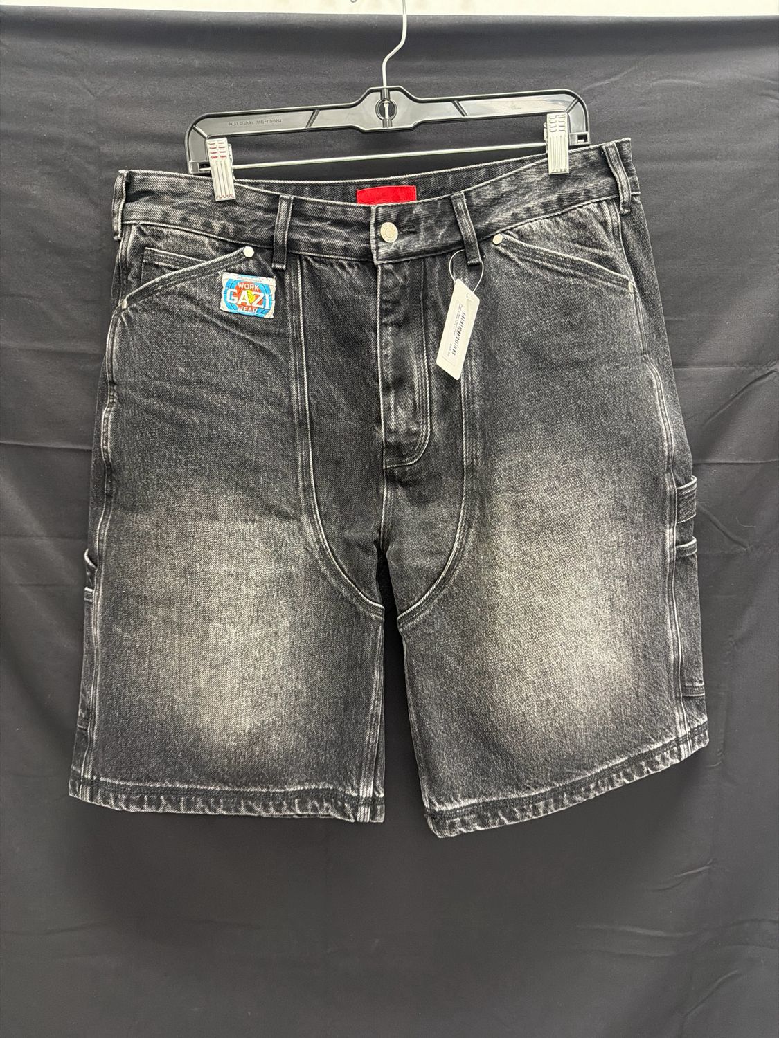 Fugazi Black Acid Wash Jean Shorts Sz L