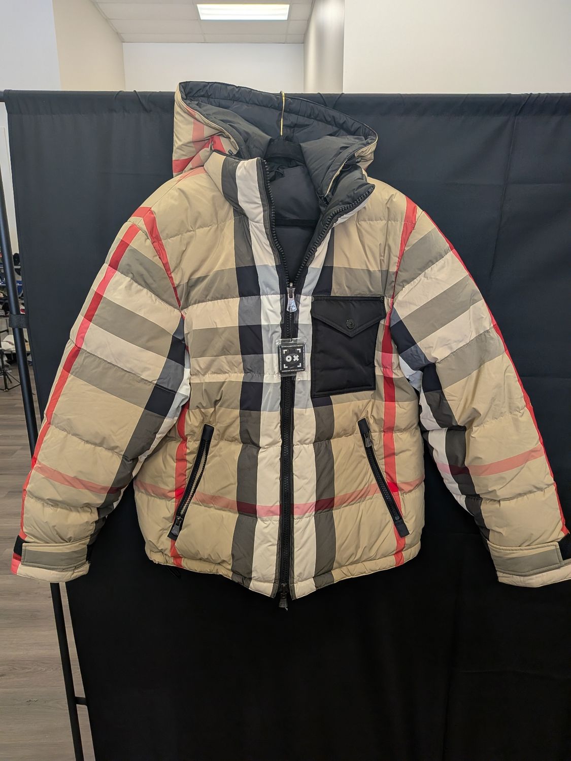 Burberry Puffer Check Coat Sz XL