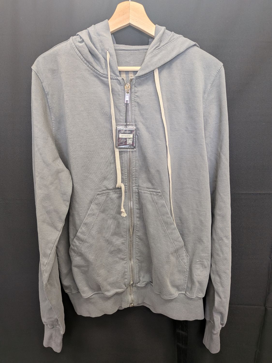 Rick Owens Grey Hoodie Zip New Darkshadow Sz L