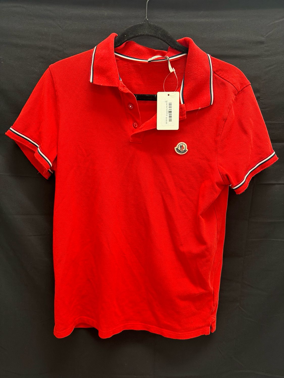 Moncler Red Polo Sz M (2)