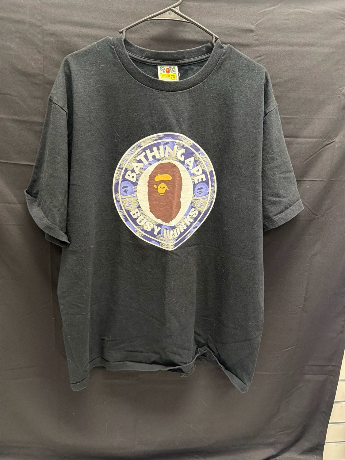 Bape Busy Works Black/Purple Tee Sz 2XL