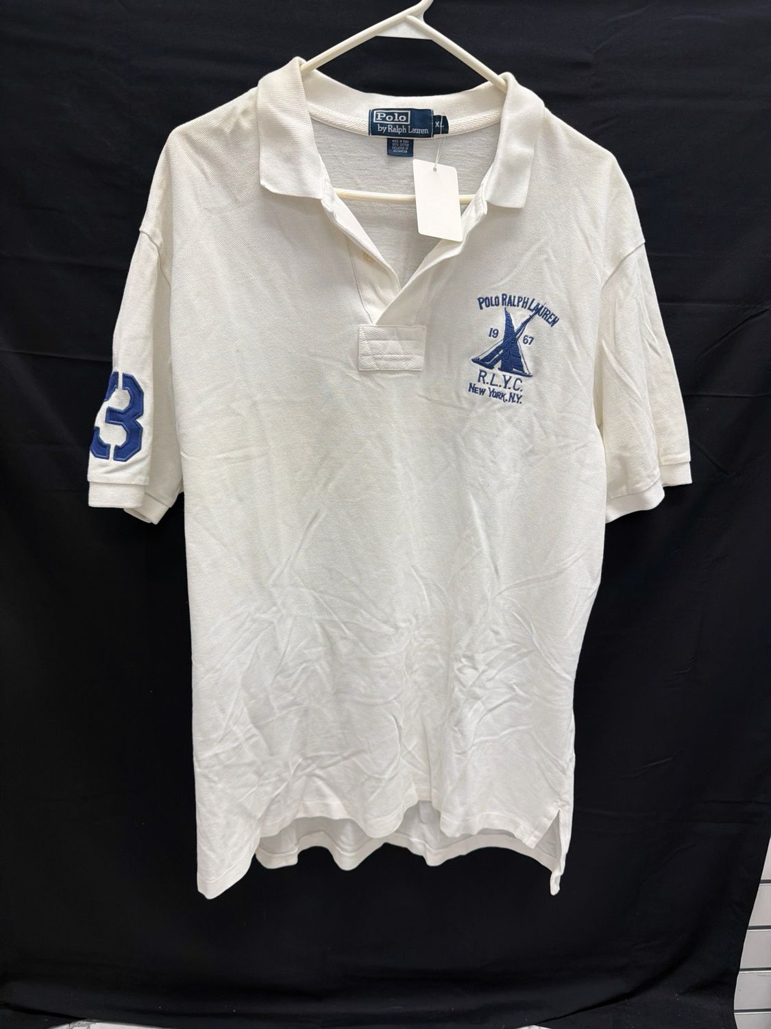 Polo RL VTG Rugby Polo White/Blue Sz XL