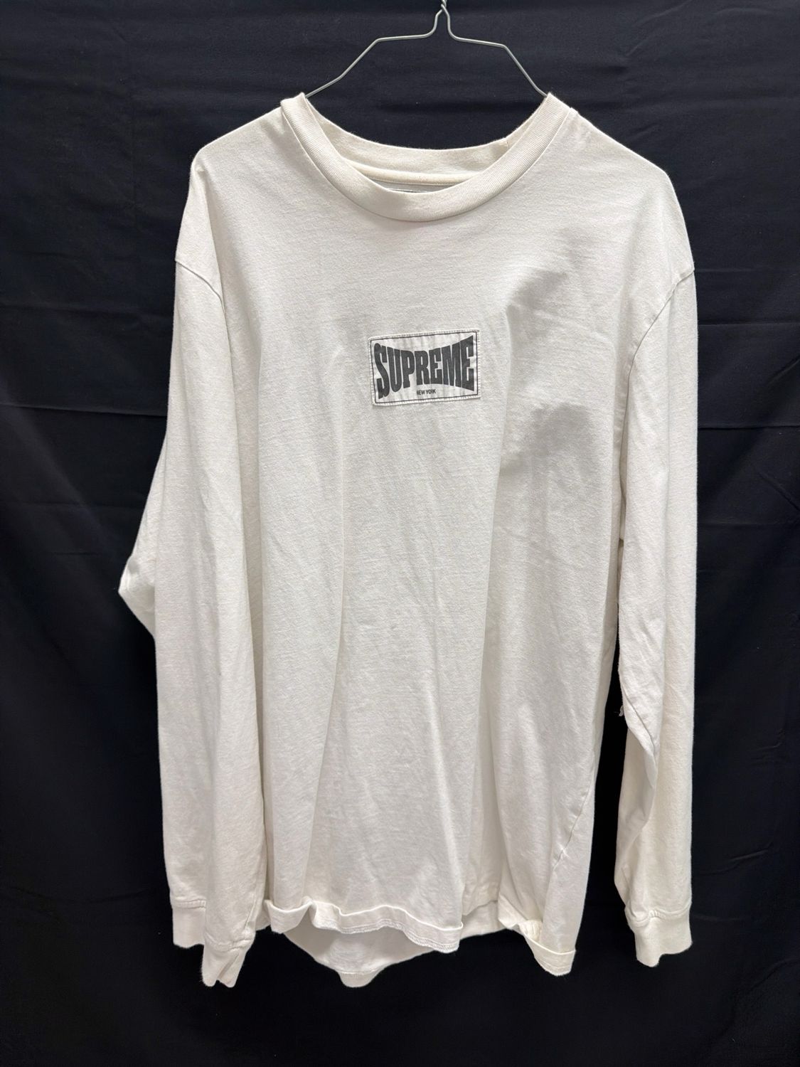 Supreme White Long Sleeve Label Tee Sz 2XL
