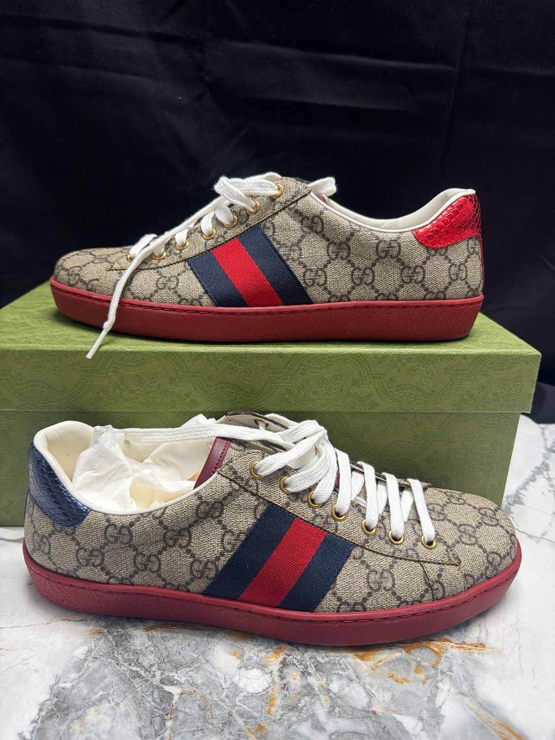 Gucci Ace GG Supreme Sneakers w/ Box Sz 10