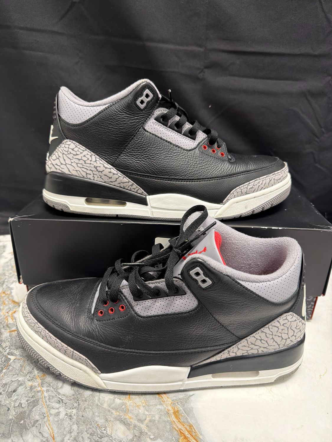 Jordan 3 Black Cement w/ Box Sz 11 (2)