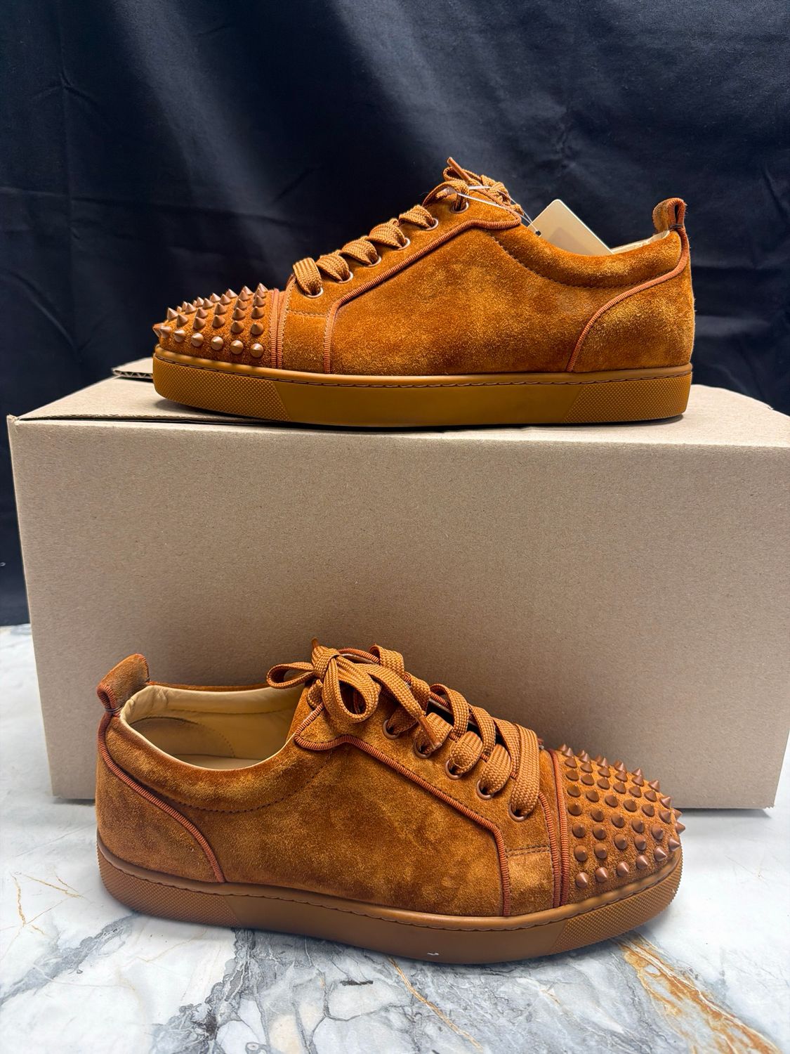 Christian Louboutin Low Brown Spike (no box) Sz 9