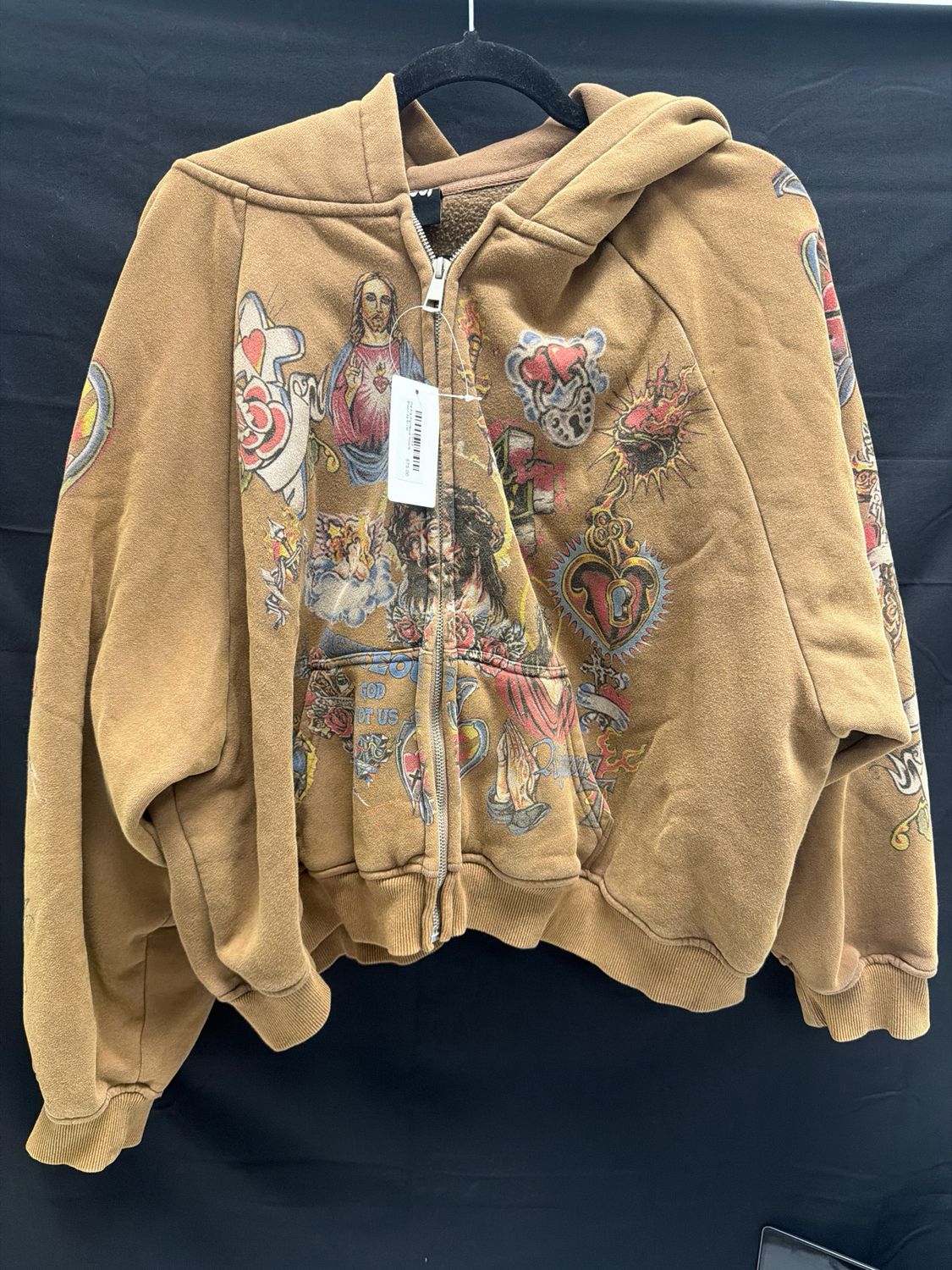 We Are Righteous Hoodie Brown Sz M