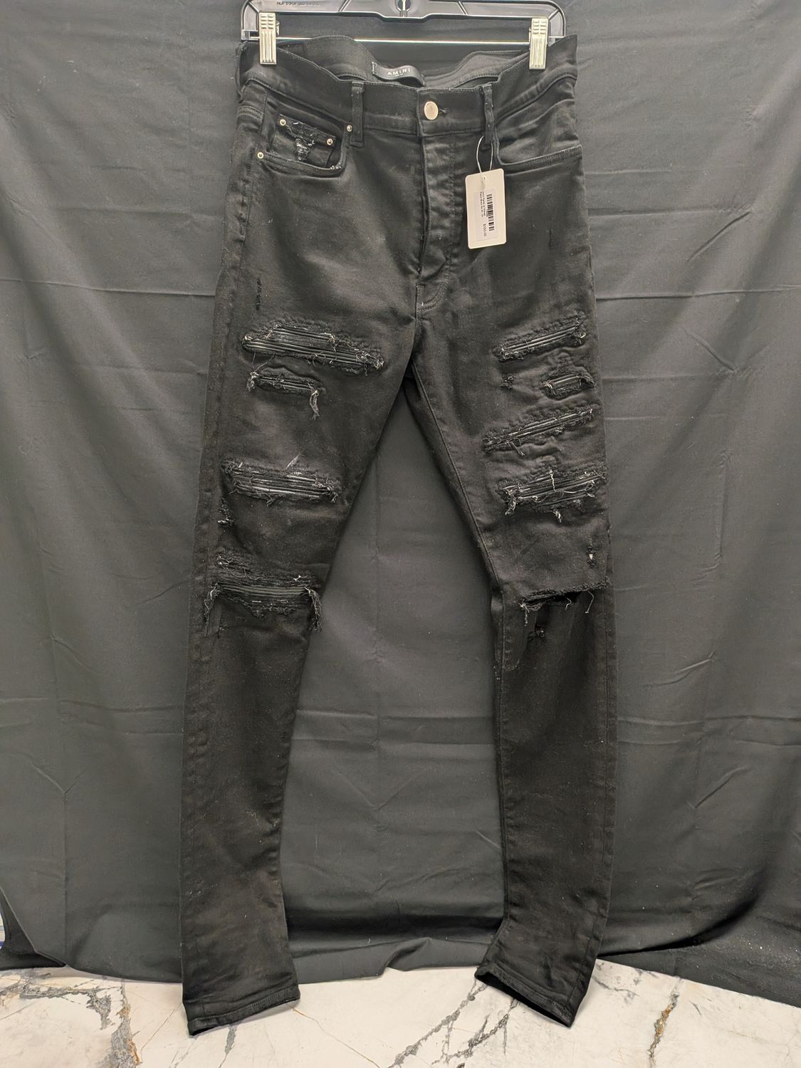Amiri Pants w/ Waxed Patch Black Sz 34