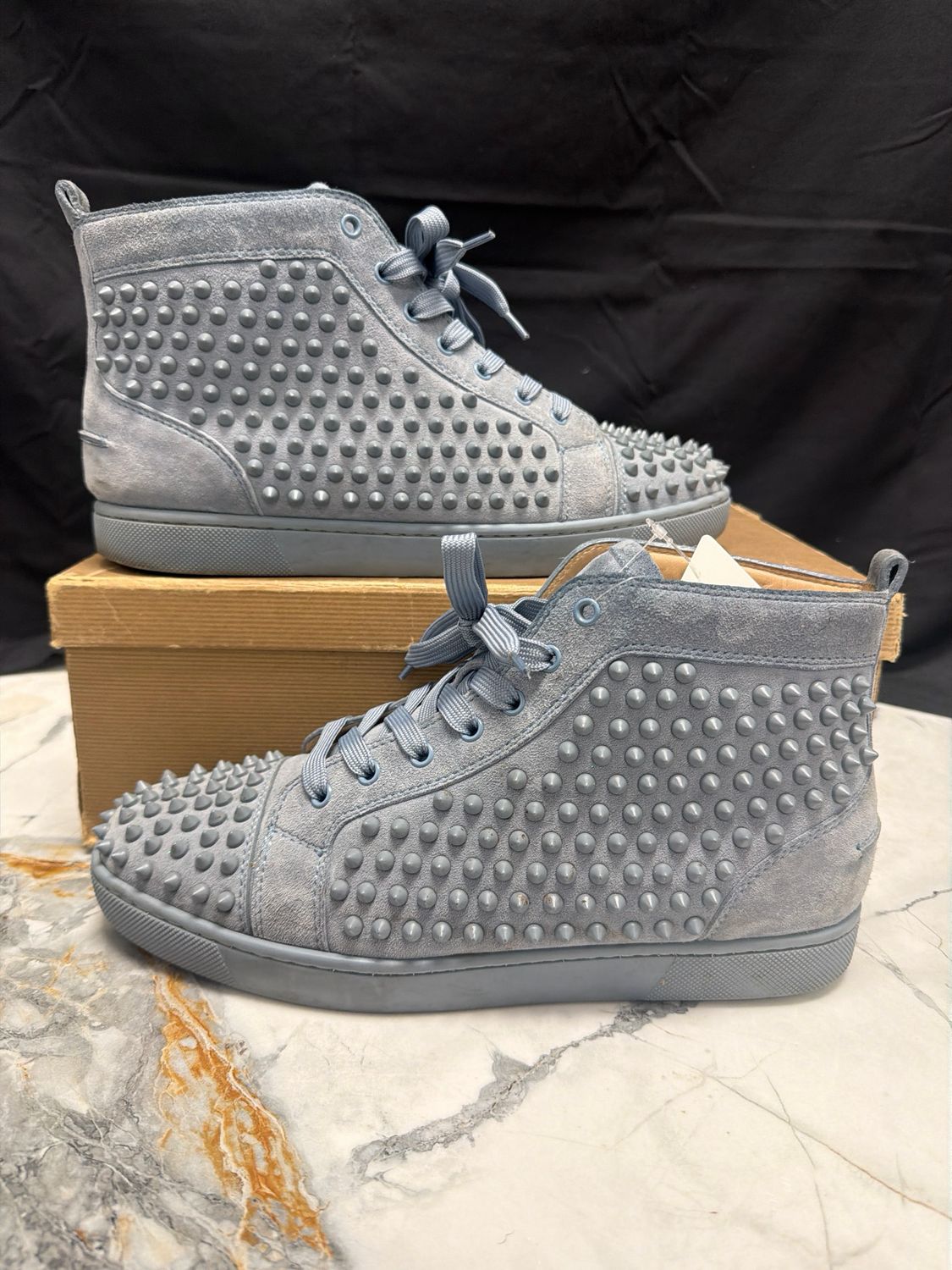 Christian Louboutin Blue/Grey Spike w/ Box Sz 10
