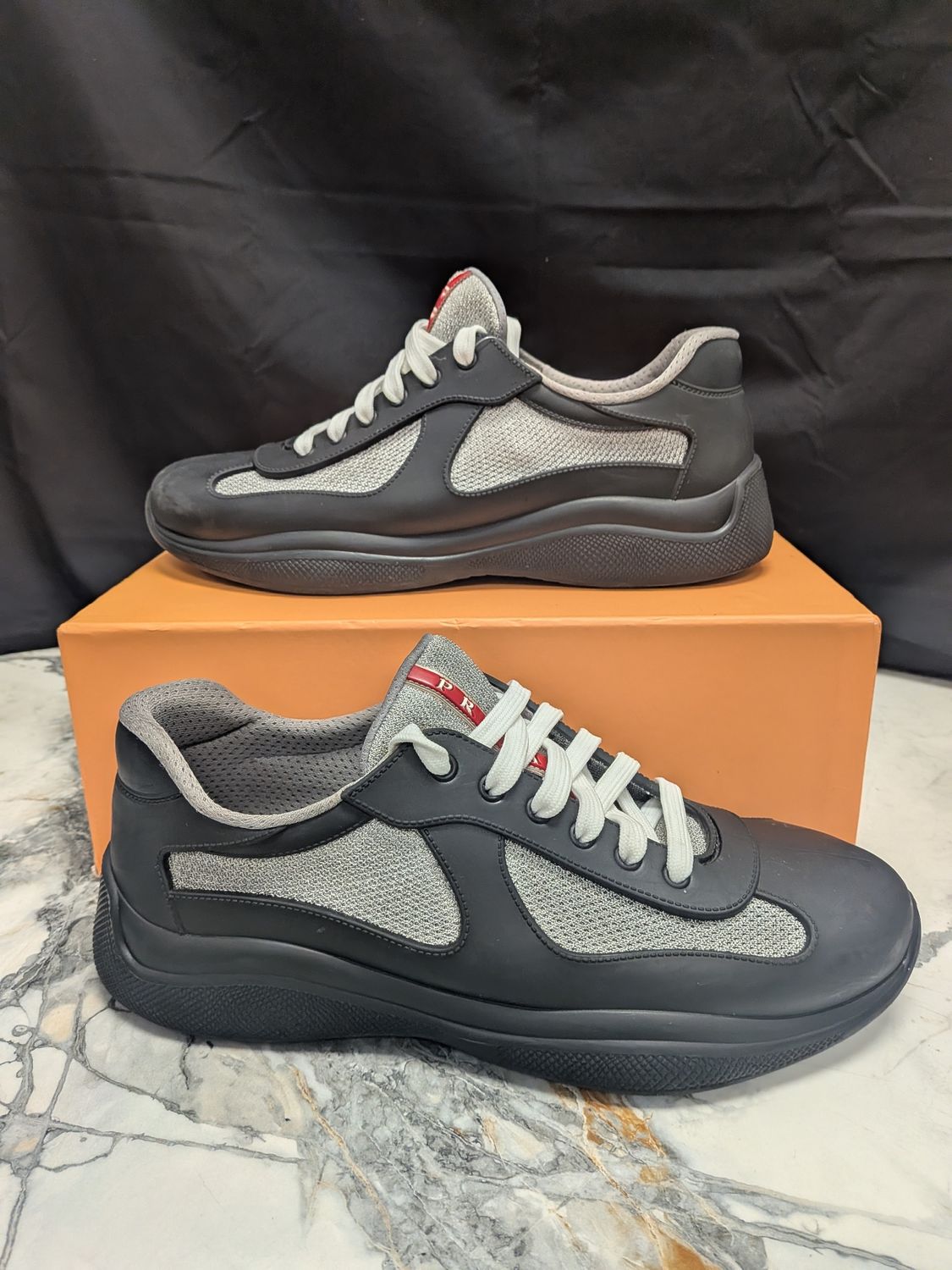 Prada American Cups Black Rubber No Box Sz 10