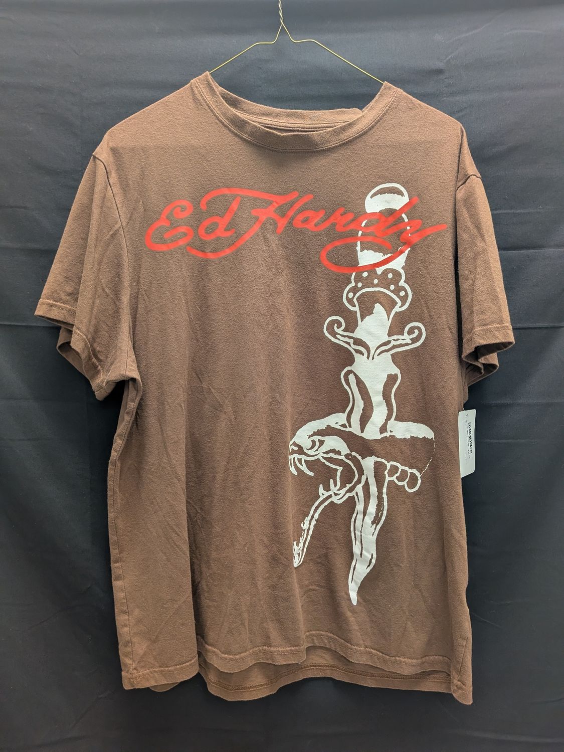 Ed Hardy Japan Brown Tee Sz L