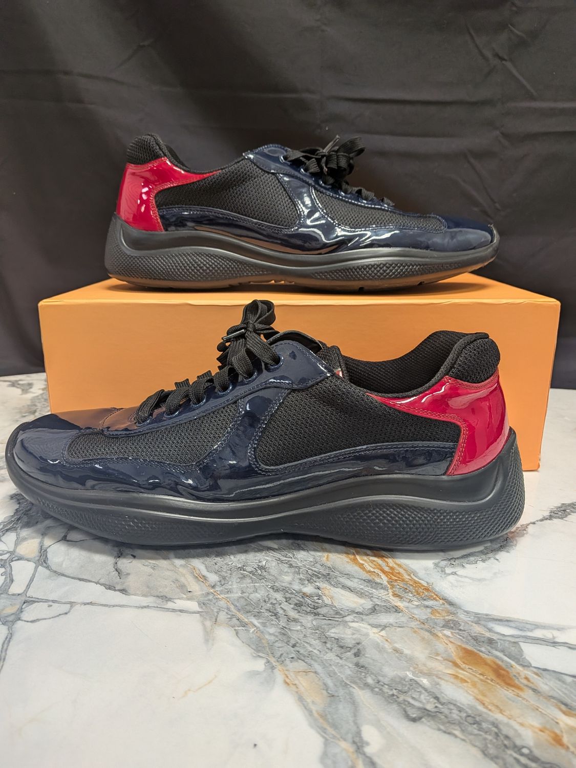 Prada Navy/Red AC No Box Sz 10
