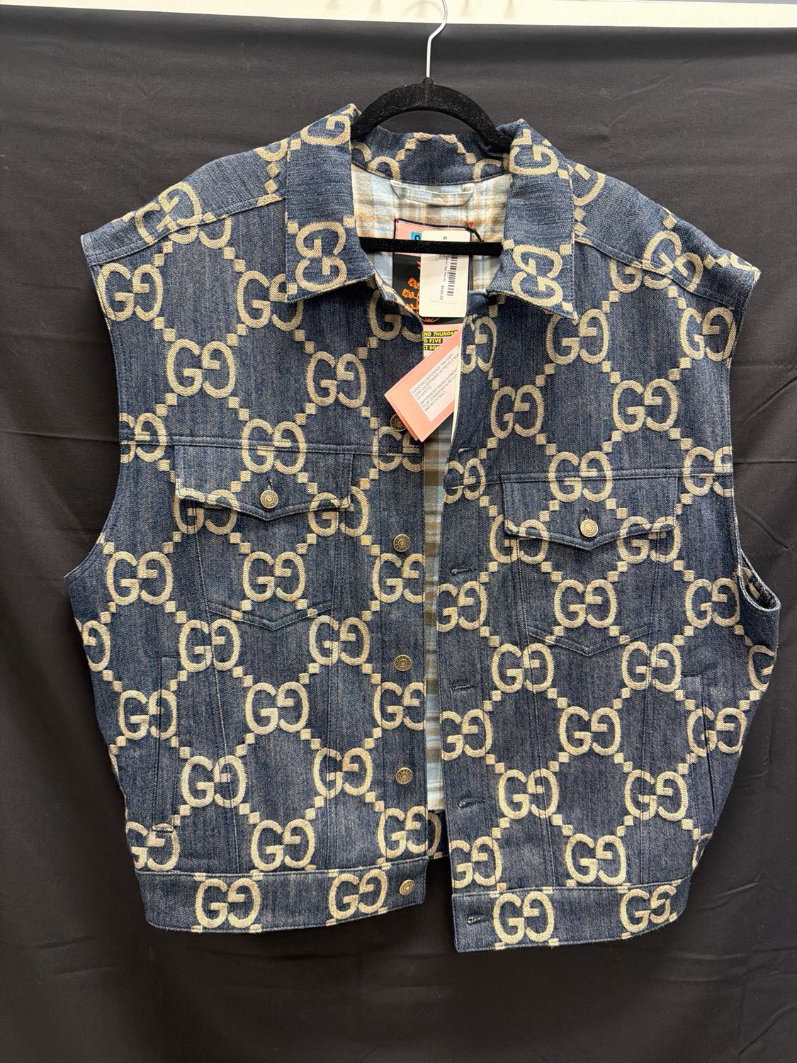 Gucci Denim Vest New Sz 48