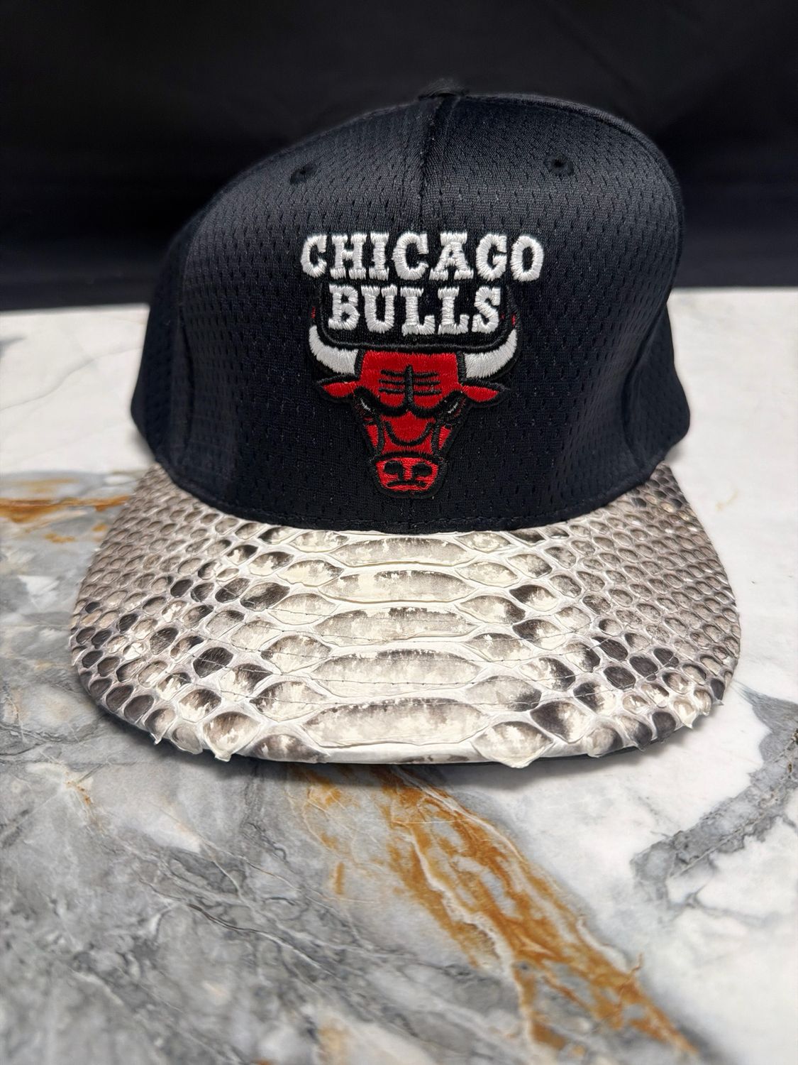 Just Don Bulls Hat Black/White Brim Sz OS