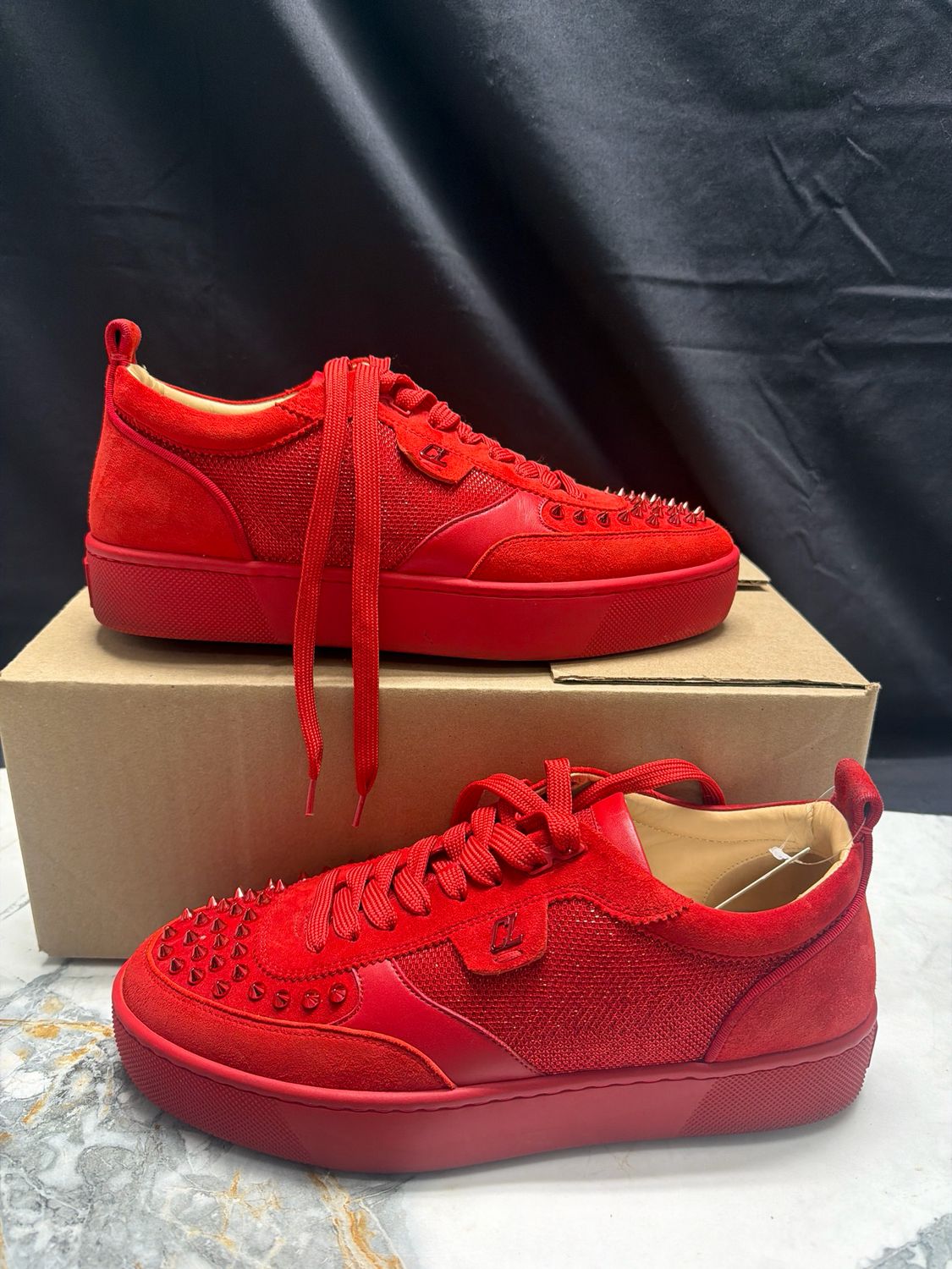 Christian Louboutin Red Low Spike No Box Sz 9