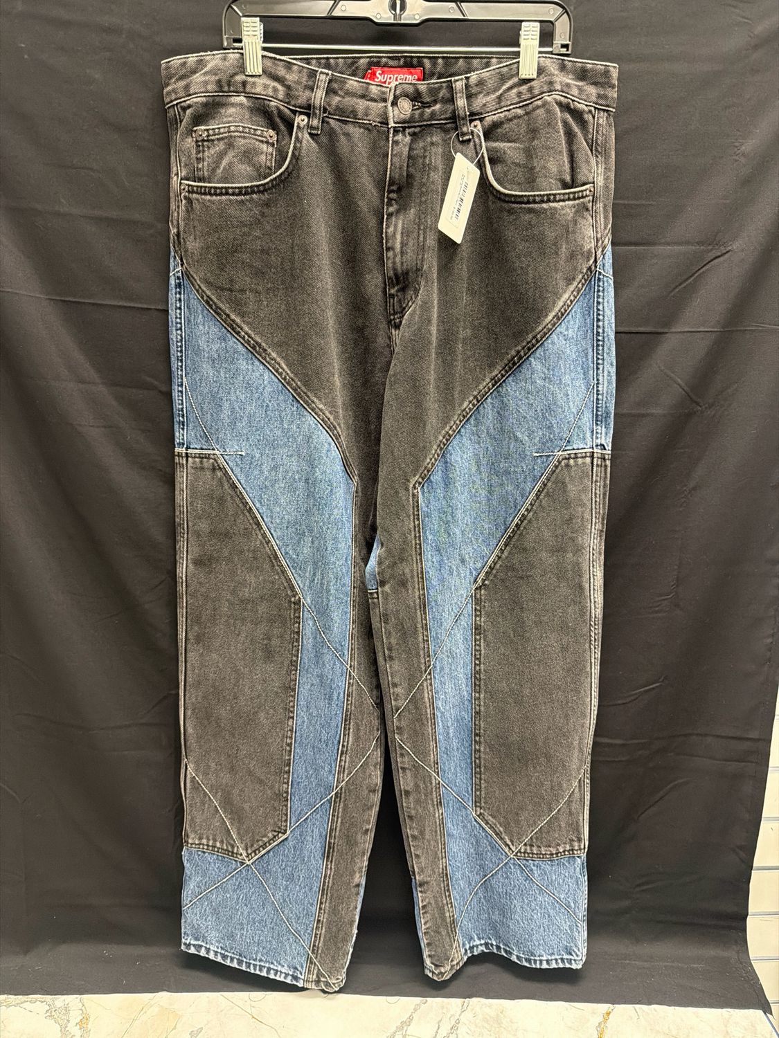 Supreme Black/Blue Jeans Sz 34