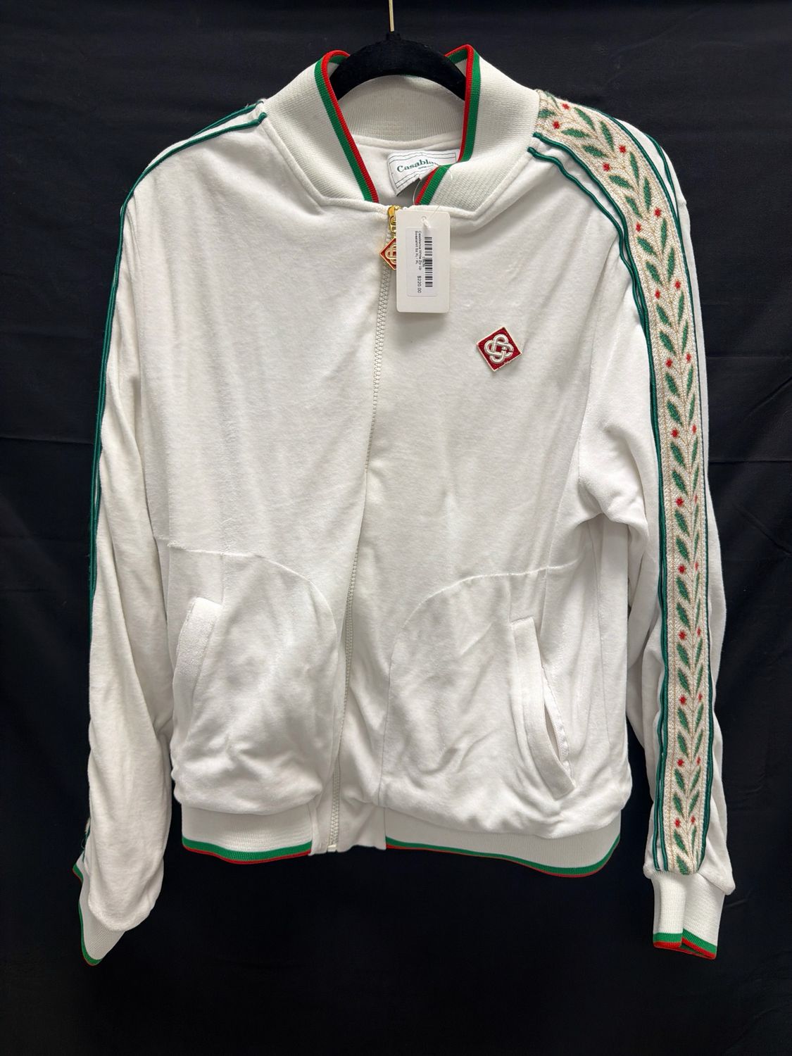 Casablanca White Zip Up Sweatshirt Sz XL