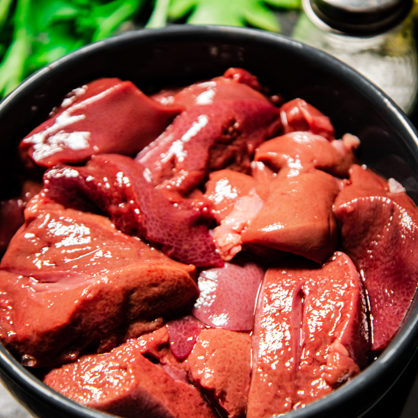 Pork liver, sliced