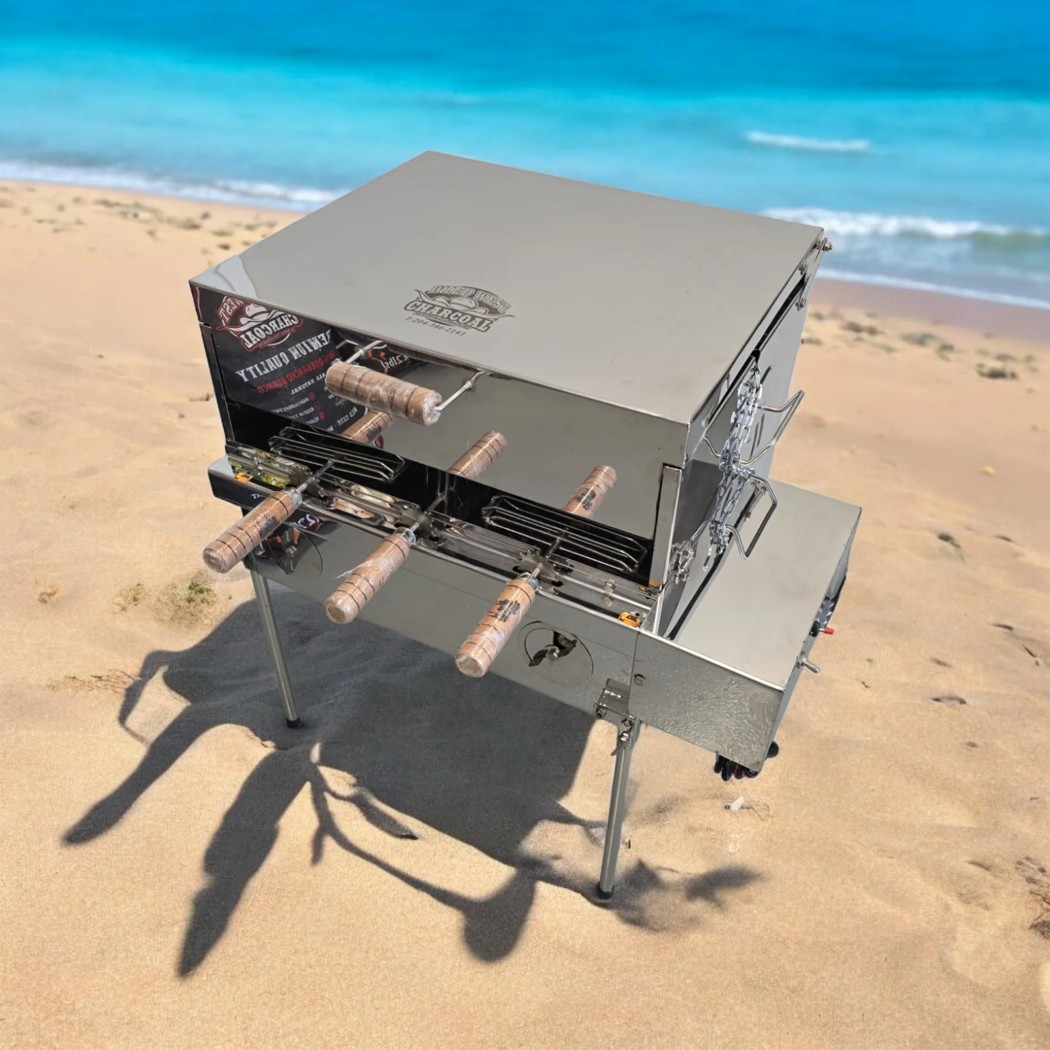 Small BBQ Grill – Stainless Steel Charcoal Rotisserie Grill