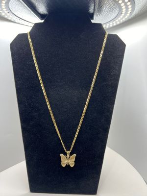 Cadena italiana corte brillo de mariposa 10K