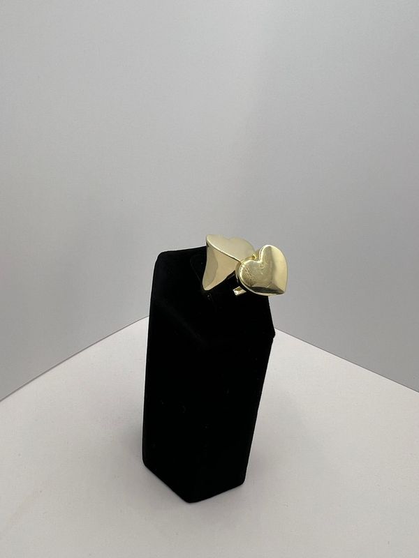 Anillo doble Corazón 10K