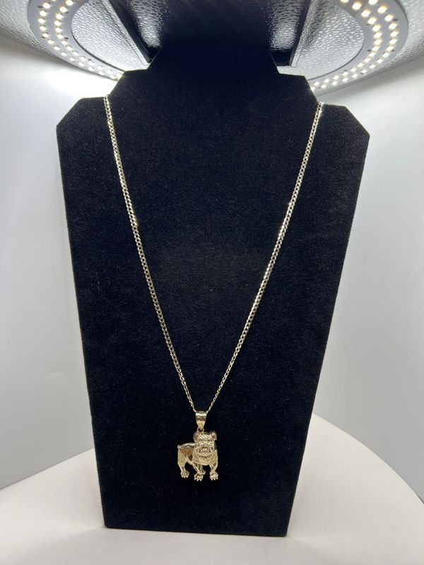 Cadena corte brillo italiana dije de perro 10k